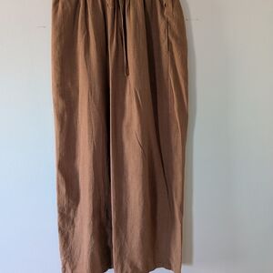 Neuflora Women's Brown Linen Pants